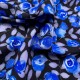 Rose Printed Viscose Fabric - Black / Multi VS0001