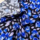 Rose Printed Viscose Fabric - Black / Multi VS0001