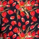 Red Rose Pattern Printed Viscose Fabric - Red / Multi VS0003