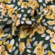 Yellow Roses Pattern Printed Viscose Fabric - Yellow / Multi VS0004