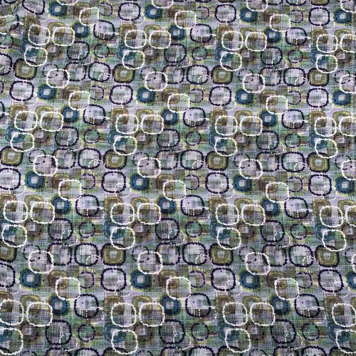 Softened Corner Squares Printed Viscose Fabric - Multi Color VS0011