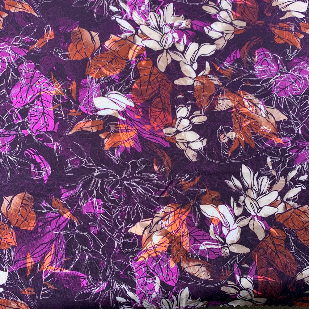 Autumn Pattern 30/1 Viscose Fabric - Multi Color VS0013 Autumn Pattern 30/1 Viscose Fabric - Multi Color VS0013