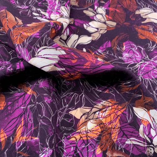 Autumn Pattern 30/1 Viscose Fabric - Multi Color VS0013