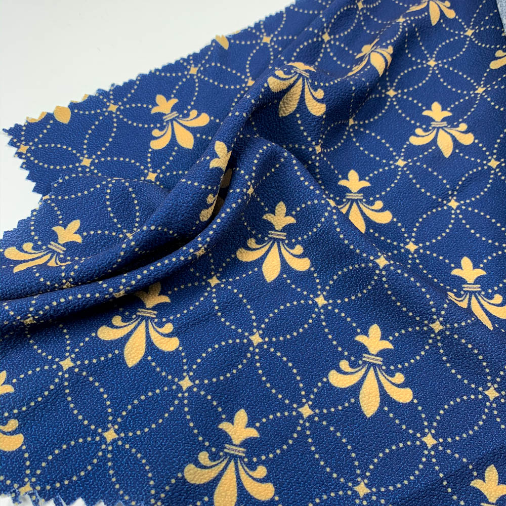 Royal Pattern - Printed Fabric - Blue / Mustard DPS0001 Royal Pattern - Printed Fabric - Blue / Mustard DPS0001