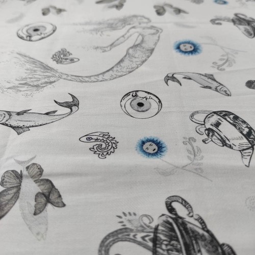 50/1 Poplin Fabric Sea Ornament Printed PPL0001