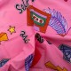 50/1 Poplin Fabric Pink Eighties Printed PPL0015
