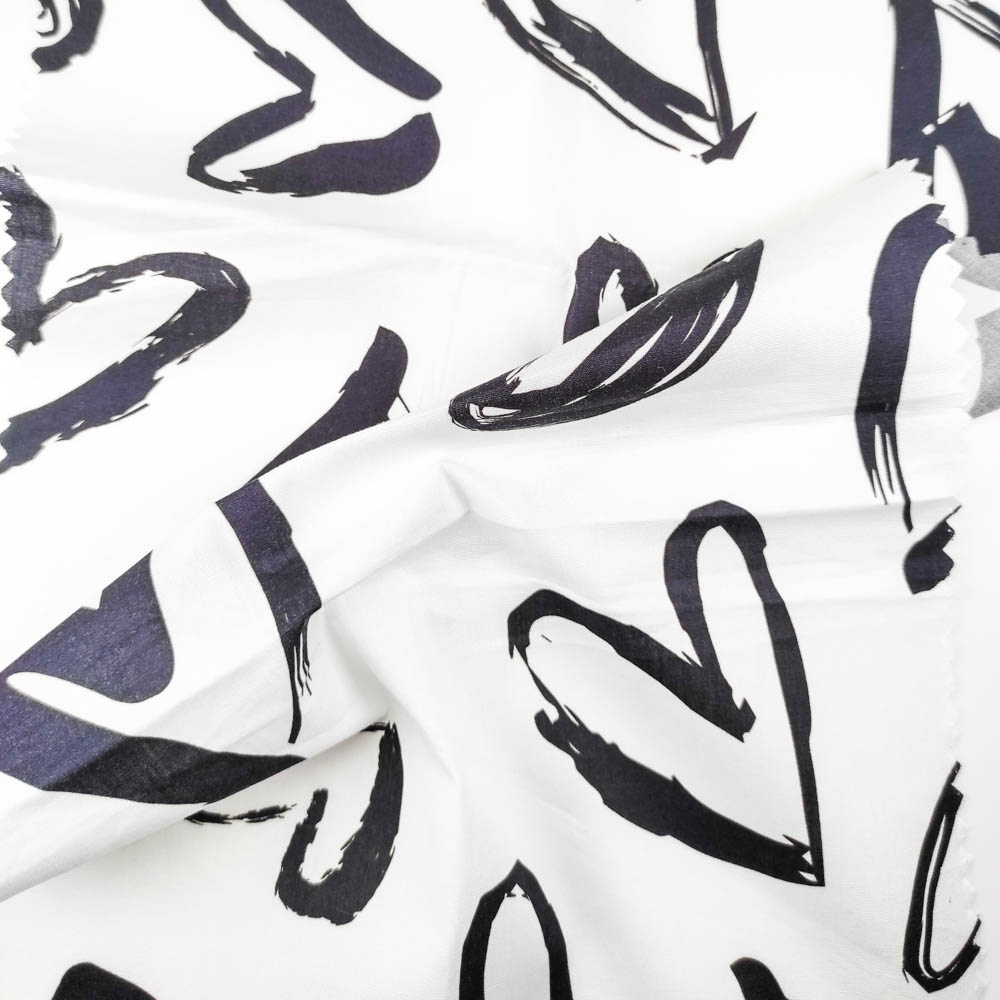 50/1 Poplin Fabric Heart Printed PPL0016