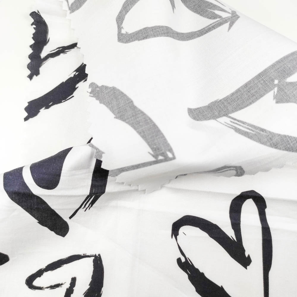 50/1 Poplin Fabric Heart Printed PPL0016