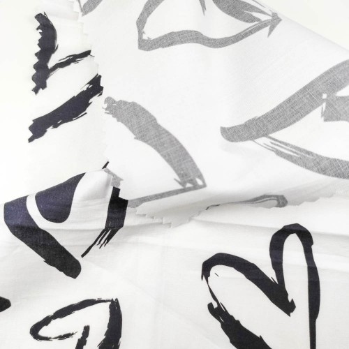 50/1 Poplin Fabric Heart Printed PPL0016