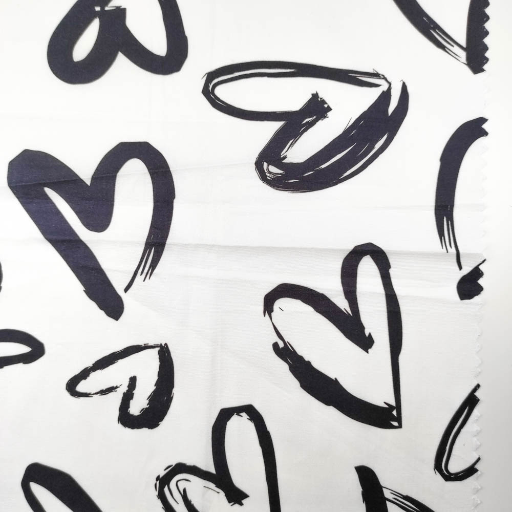 50/1 Poplin Fabric Heart Printed PPL0016