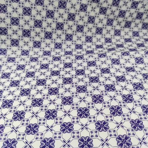 Geometric Flower Printed 50/1 Poplin Fabric PPL0003
