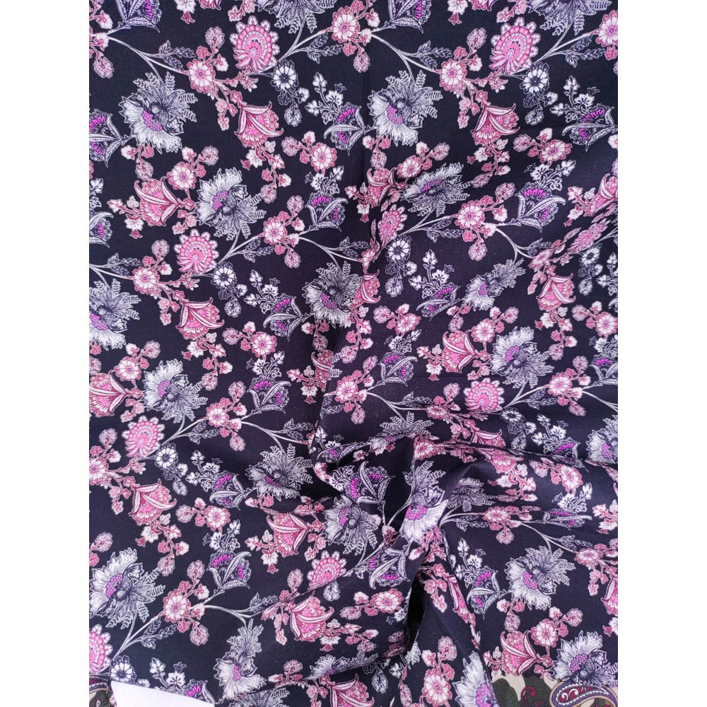 50/1 Poplin Fabric Pink White Flower Printed PPL0005