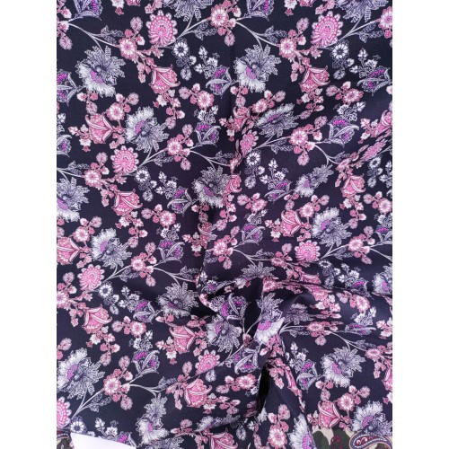 50/1 Poplin Fabric Pink White Flower Printed PPL0005