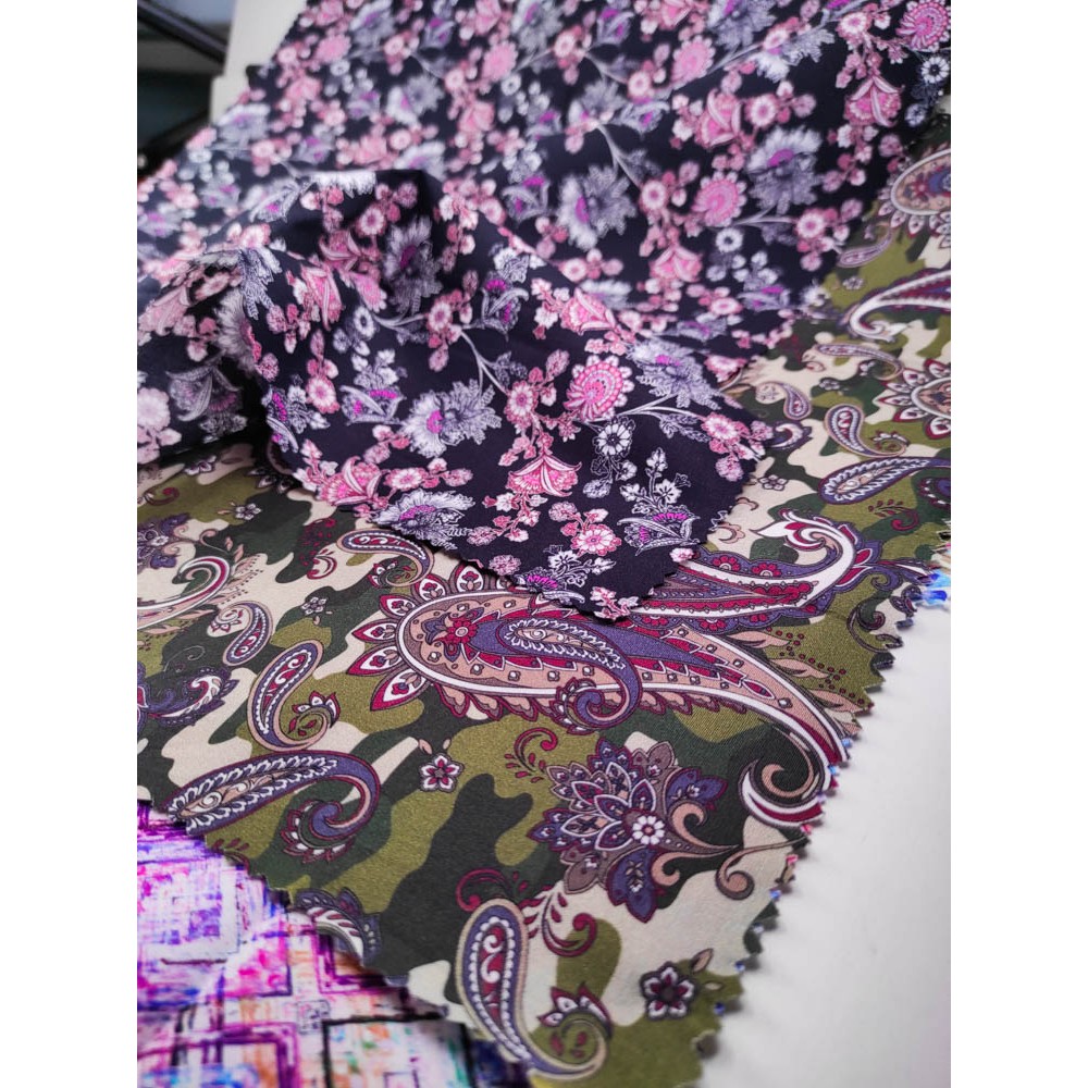 50/1 Poplin Fabric Pink White Flower Printed PPL0005