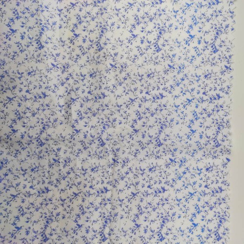 50/1 Poplin Fabric Blue Flowers Printed PPL0009