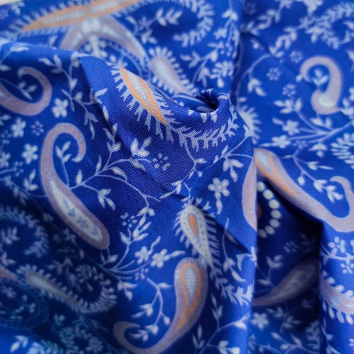 50/1 Poplin Fabric Blue Lynx Printed PPL0010