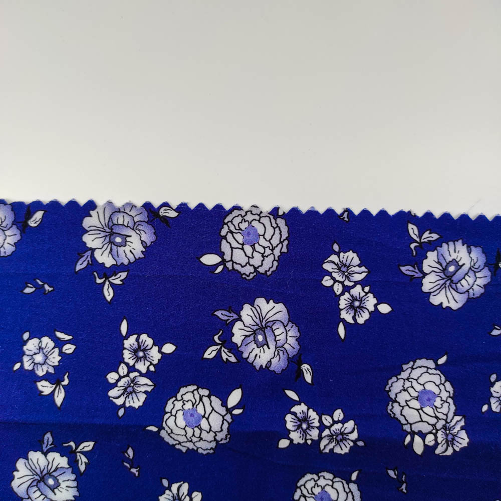 50/1 Poplin Fabric White Flowers Printed PPL0011