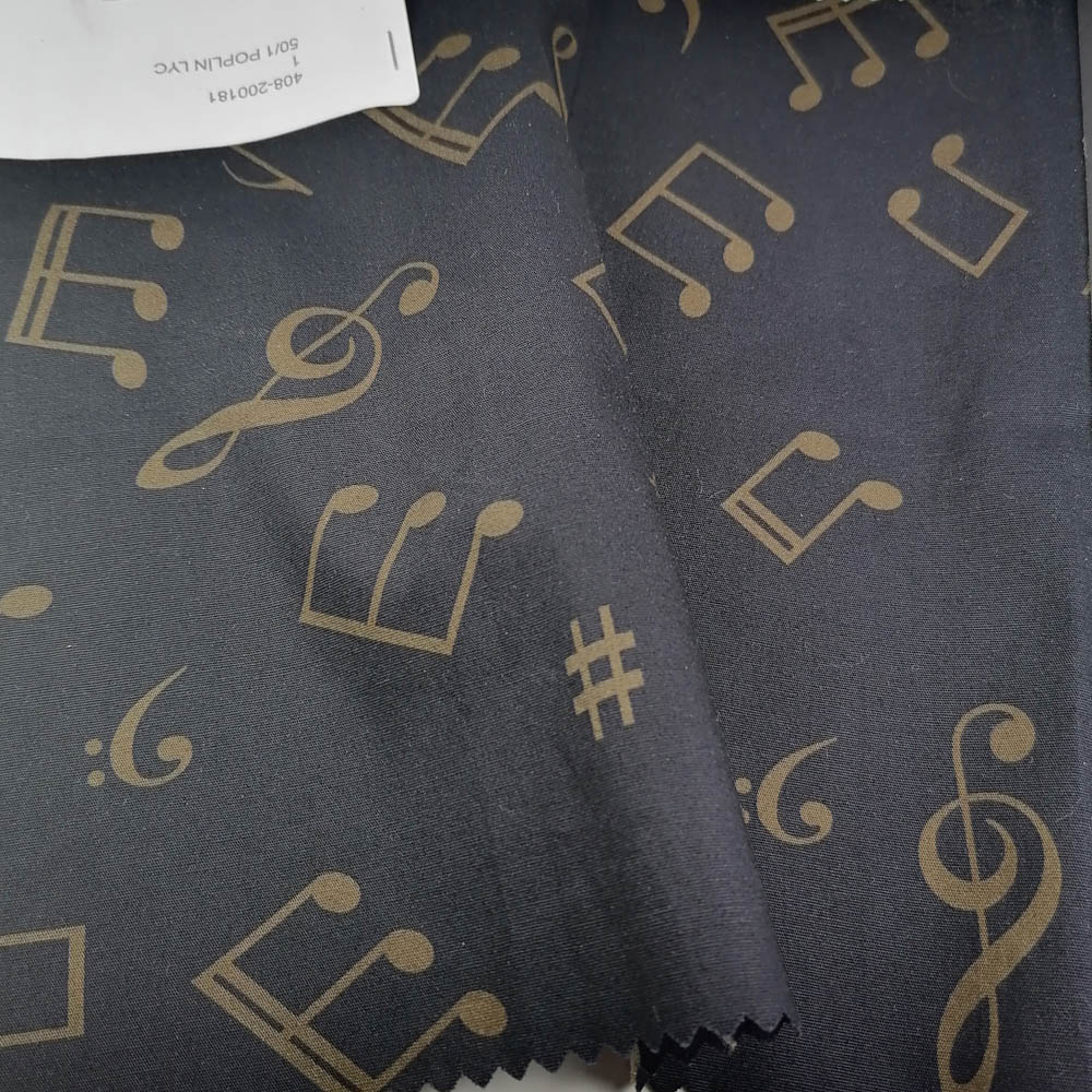 50/1 Poplin Fabric Musical Pattern Printed PPL0020