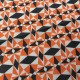 50/1 Poplin Fabric Geometric Orange Printed PPL0025